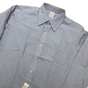 Vtg Brooks Brothers Dress Shirt 16.5-4 Blue 100% Cotton French Cuff Made in USA